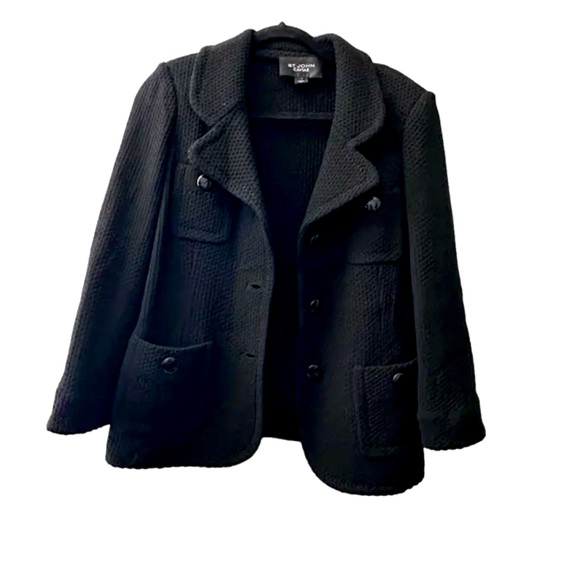 St. John Caviar knit black jacket in EXCELLENT condition - Picture 2 of 7